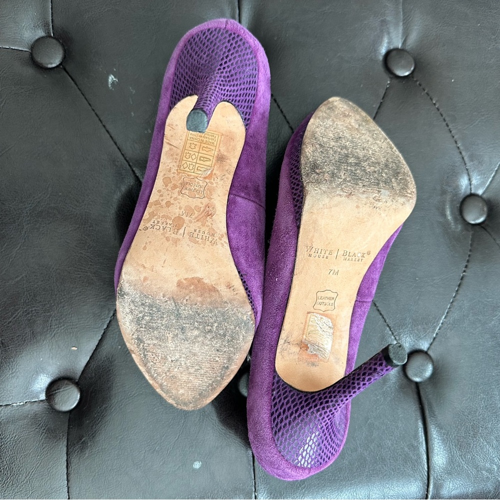 White House Black Market Purple Suede Heels - Picture 5 of 5